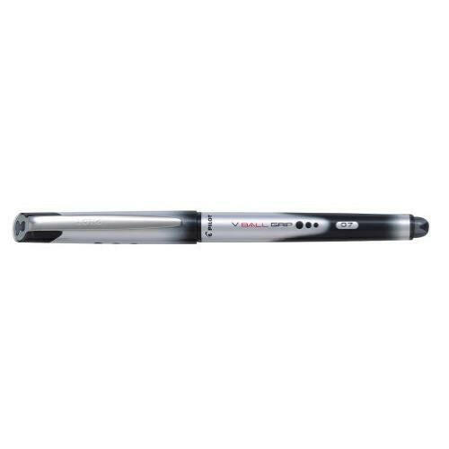 STYLO PILOTE V-BALL GRIP 0.7 NOIR.