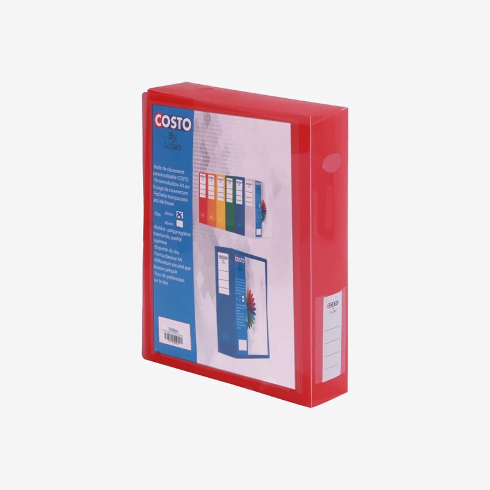 BOITE PP PERSO TRANS ROUGE D60.