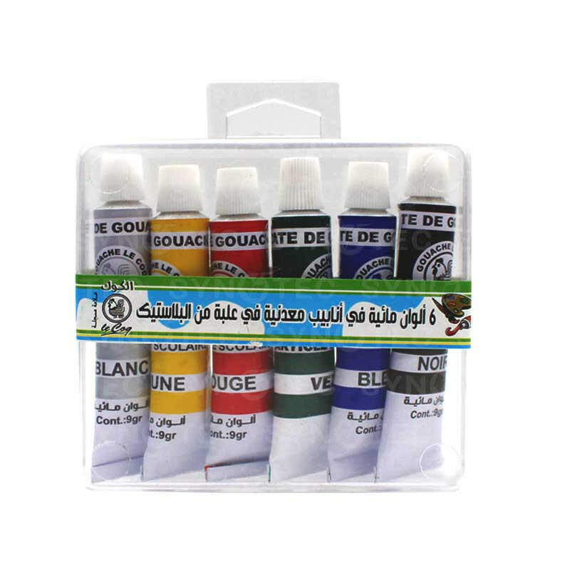 Gouache en Tube - Le Coq (6 Couleurs, Métal, Ref. 062).