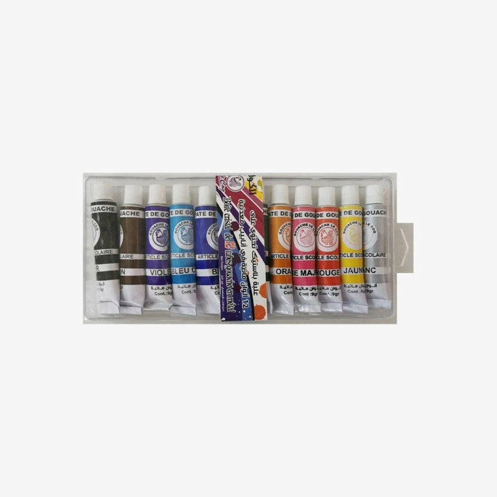 Gouache en Tube - Le Coq (12 Couleurs, Métal).