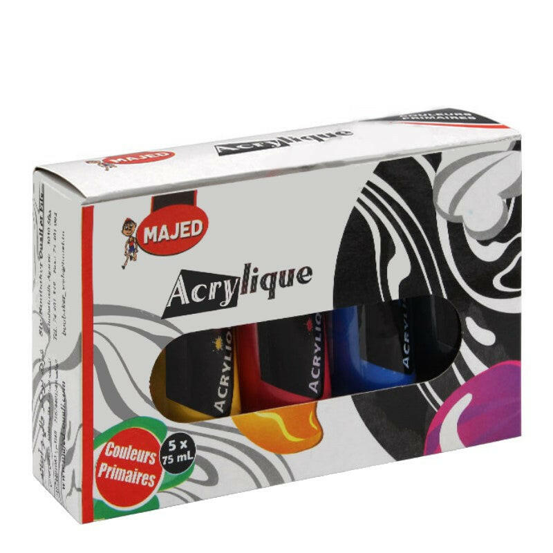 Acrylique Majed – 5 Couleurs 75ml.