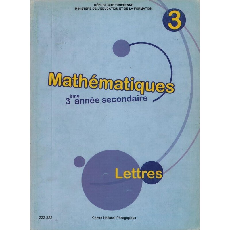 CNP 3E SEC Maths (Lettres)