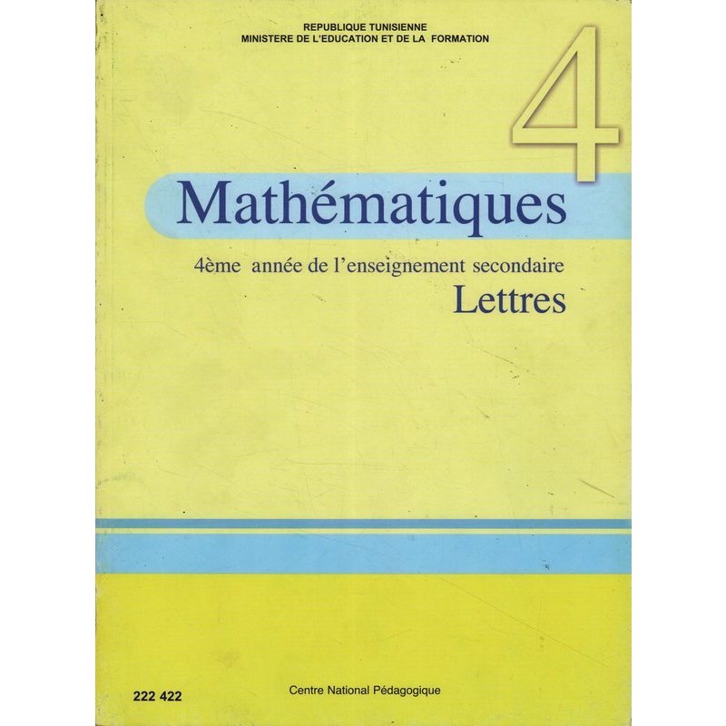 CNP 4E SEC Mathématiques (Lettres)