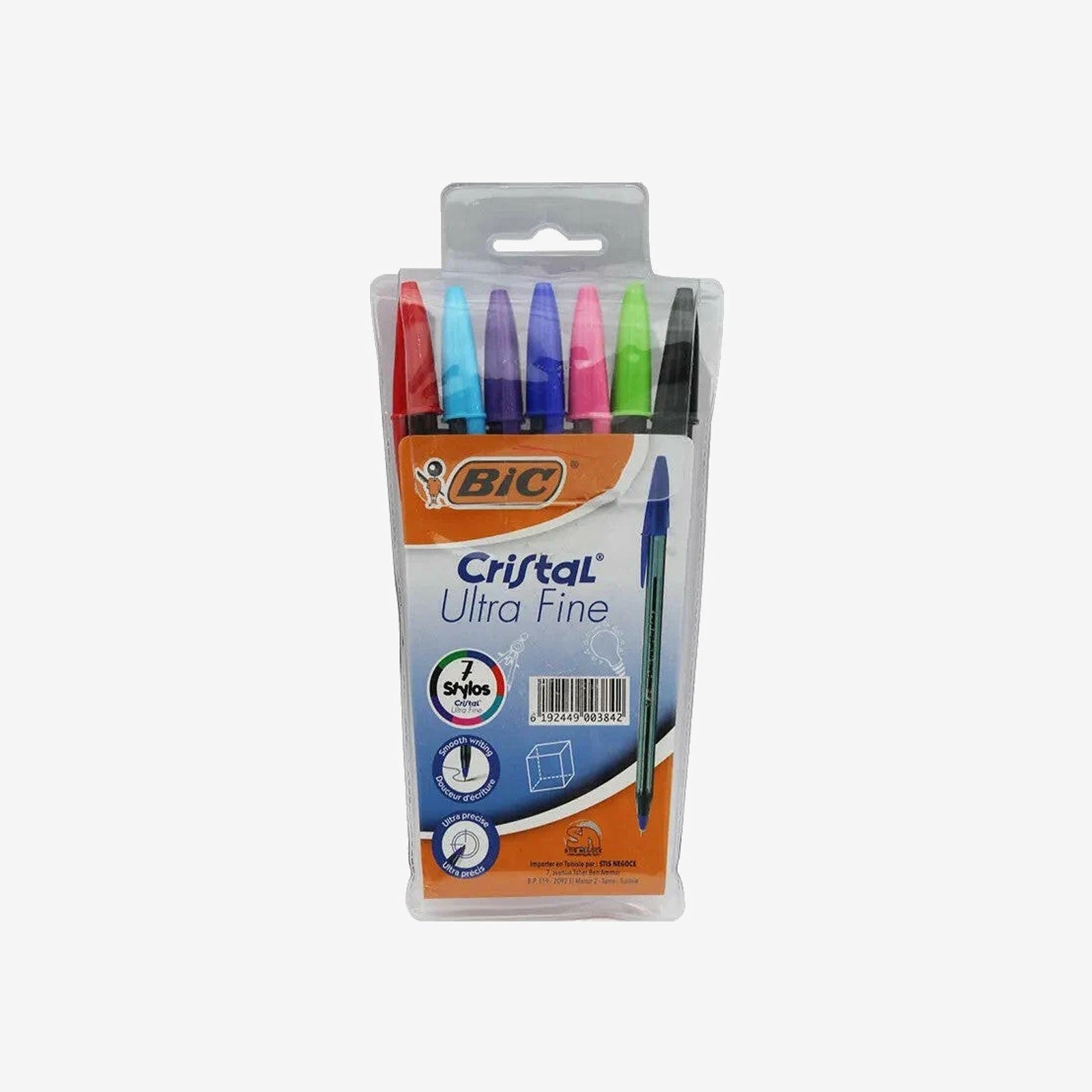BIC - Pochette de 7 Stylos à bille Cristal Ultra fine.