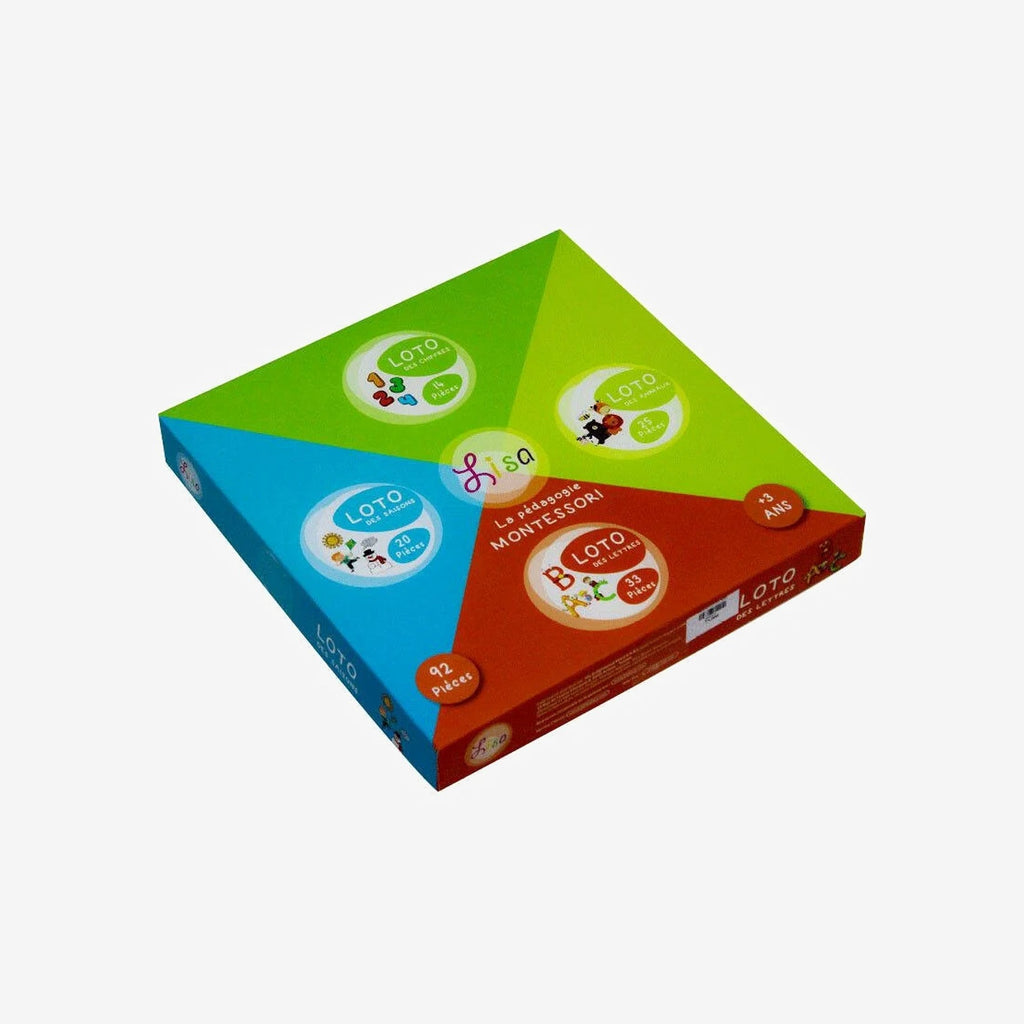 Grand Loto 4en1 Chiffres Lettres Saisons & Animaux - Lisa Toys.