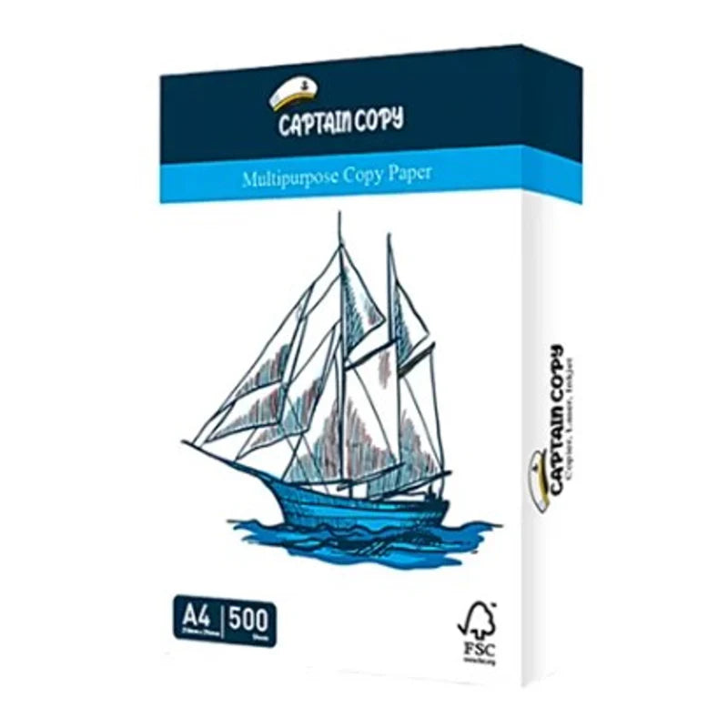 Rame de Papier A4 Extra Blanc CAPTAIN – 75g | 500 Feuilles.