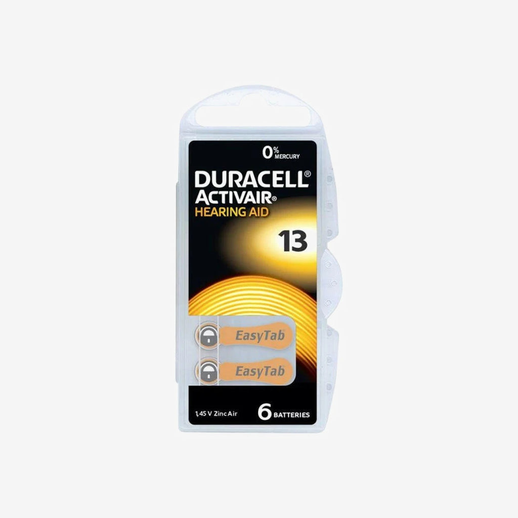 6x Piles Bouton Duracell Hearing Aid Pour Appareils Auditifs ZA 13.