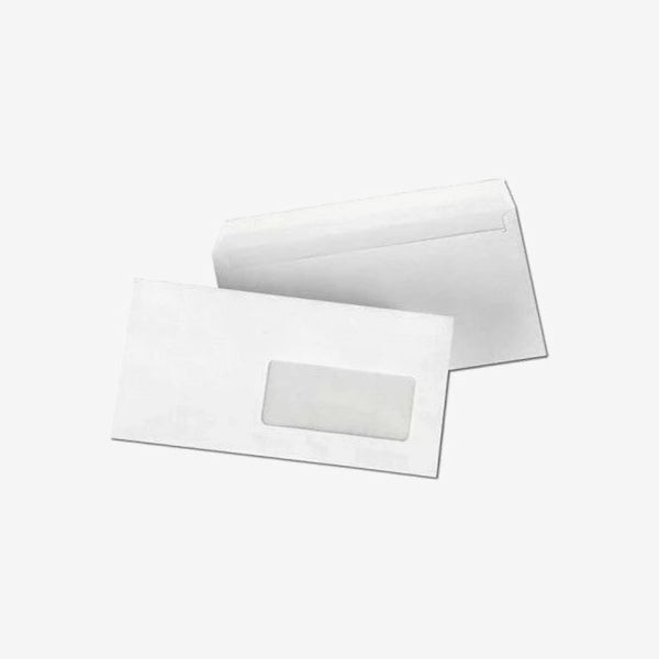 Enveloppe blanche 11x22 cm avec fenêtre.