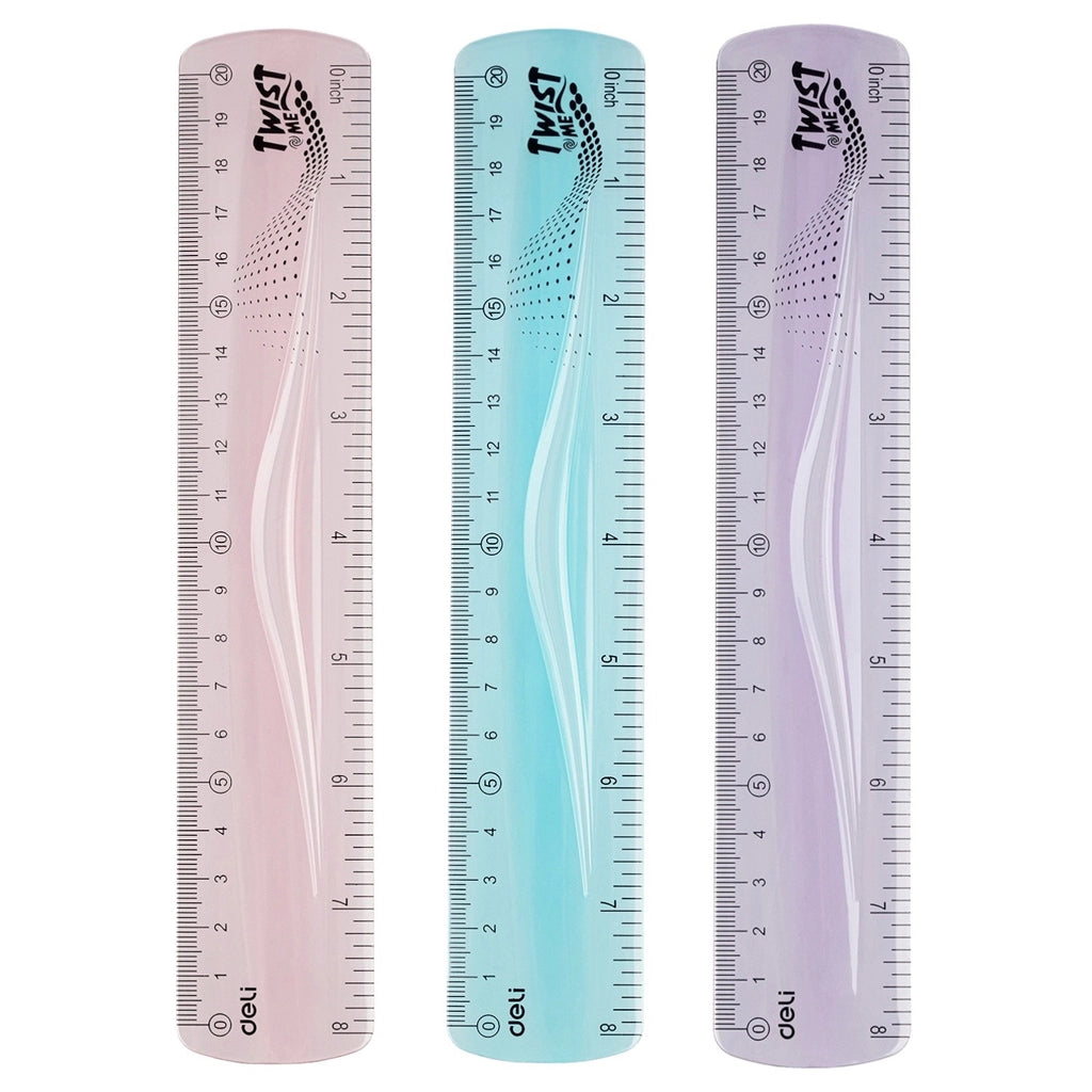 REGLE ULTRA FLEXIBLE 20CM ASS ECO [PQT 48] EH20 DELI (1440).