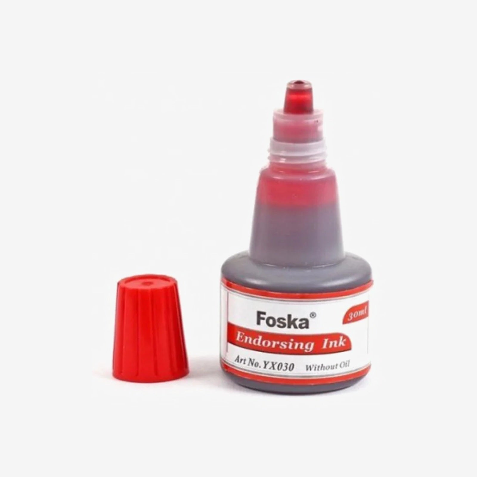 Encre à Tampon Foska 30ml Ref YX030 Rouge.