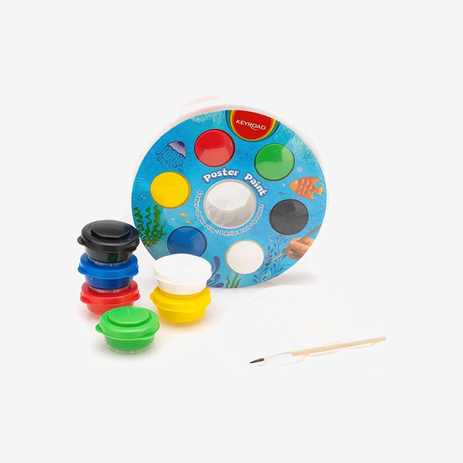 AQUARELLE JUMBO KEYROAD DE 6+PINCEAU REF KR972061.