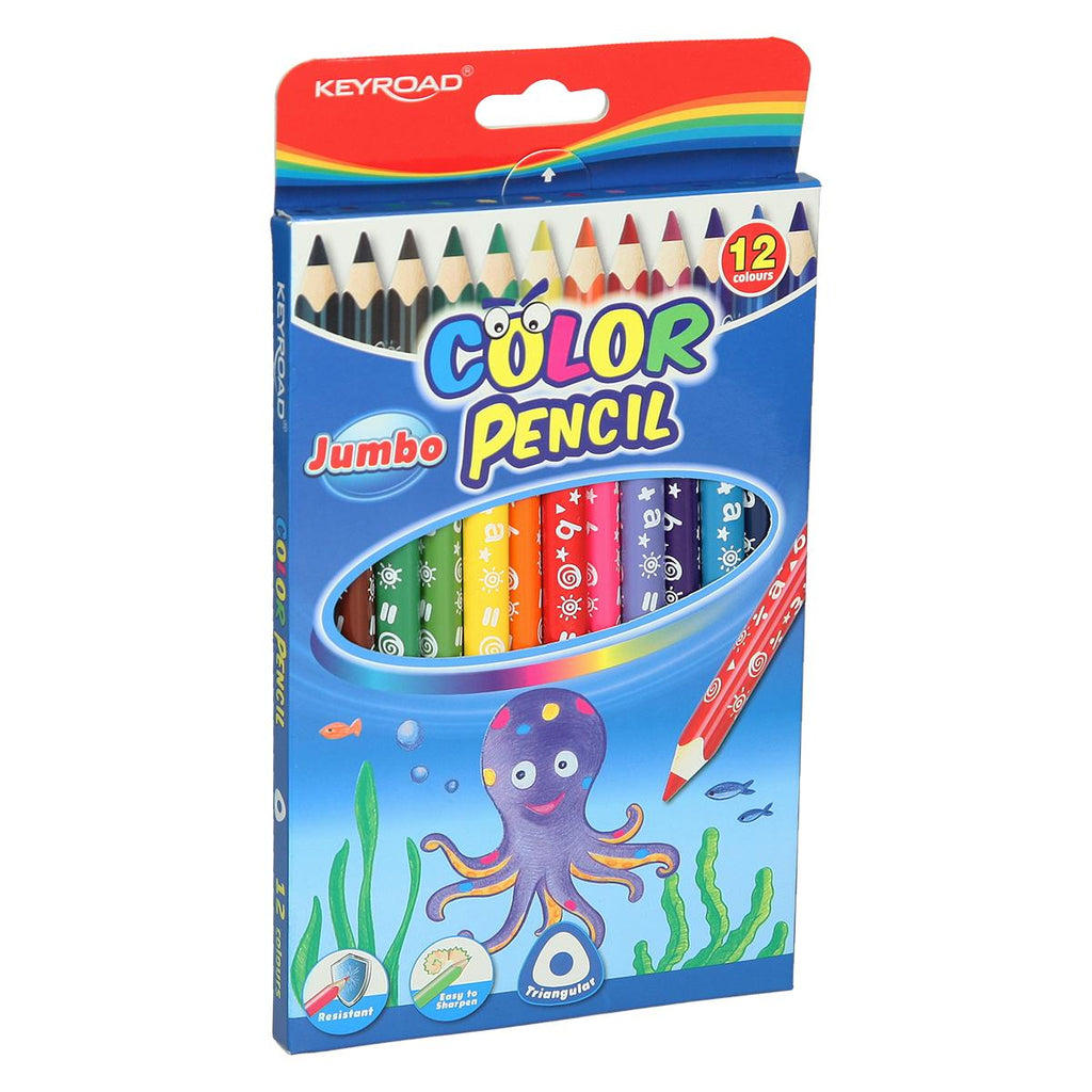 CRAYON DE COULEUR KEYROAD 12*18 JUMBO