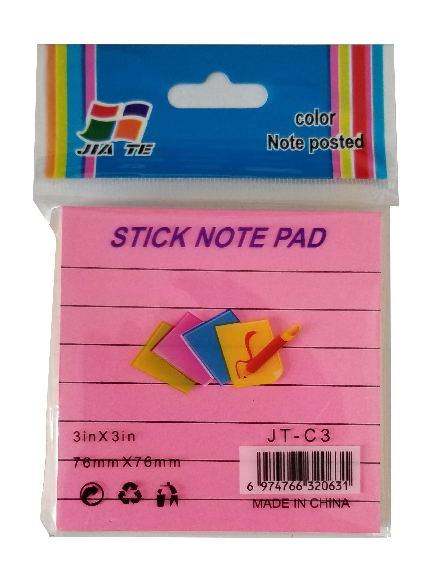 Stick note 100 f 5 couleur 75*75.