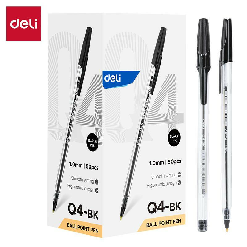 STYLO A BILLE 1MM [PQT 50] REF EQ4-BK DELI NOIR (300/1800).