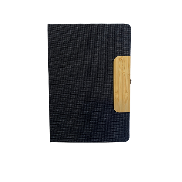 NOTEBOOK A5 ECOLOGIQUE EN RPET ET BAMBO + COUVERTURE PLIABLE