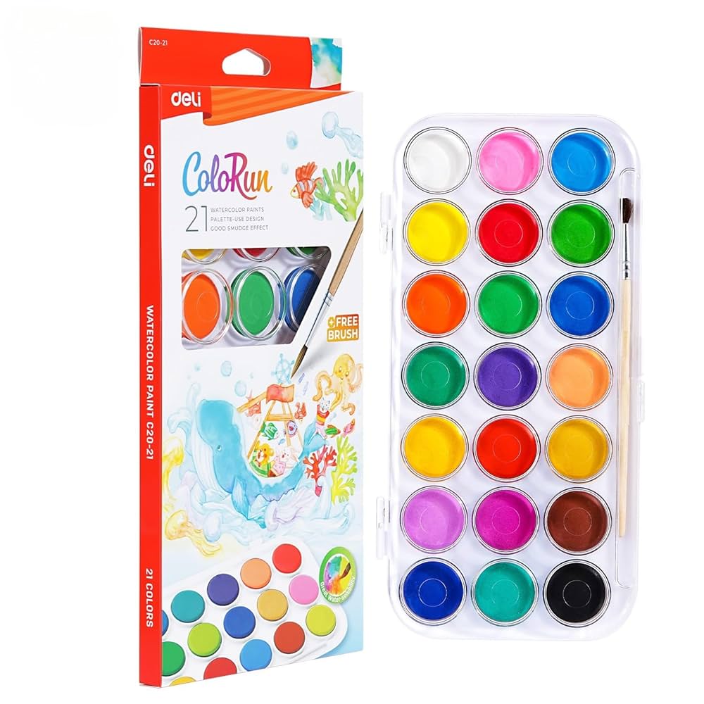 Palette Aquarelle Deli – 21 Couleurs Ø28mm
