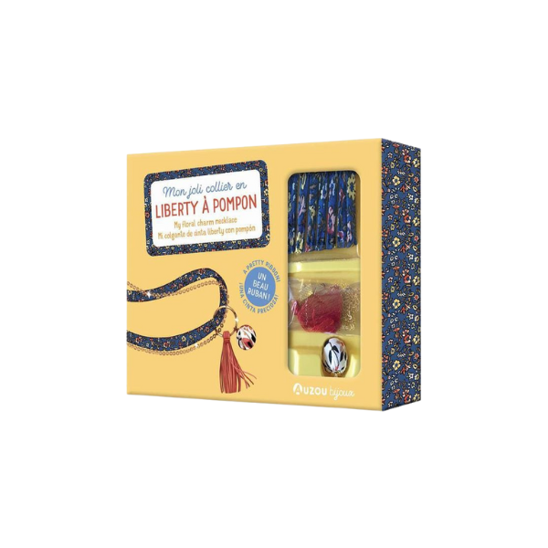 MON JOLI COLLIER EN LIBERTY A POMPON - MON SUPERBE BIJOU NED