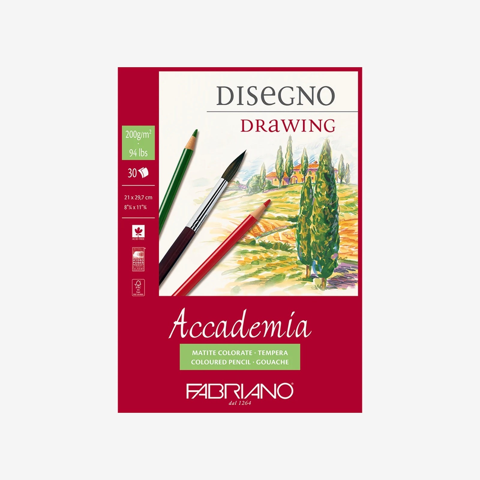 Bloc Dessin Accademia SP 14,8 x 21 cm - 200g/m² - 30 Feuilles.