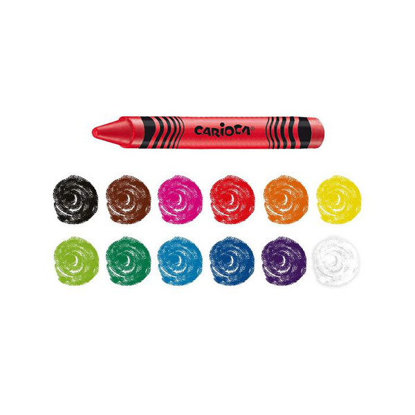 Set De 12 Crayons Cire Wax Pastel - Carioca.