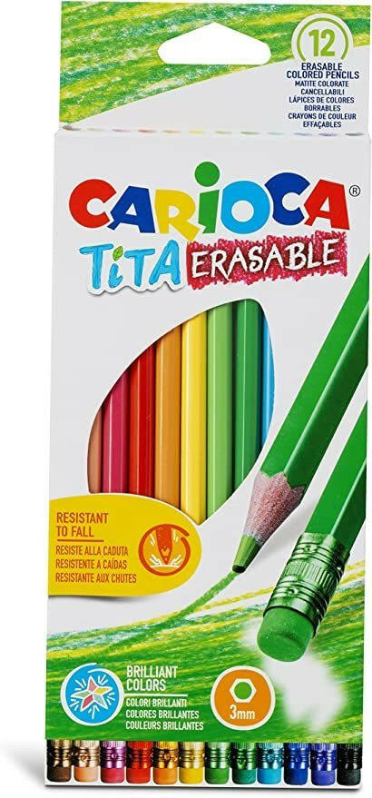 CRAYONS COULEUR CARIOCA TITA EFFACABLE DE 12.
