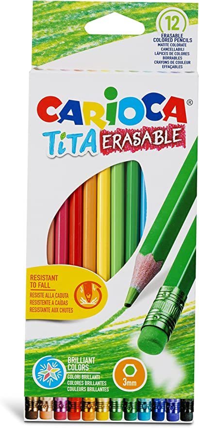 CRAYONS COULEUR CARIOCA TITA EFFACABLE DE 12