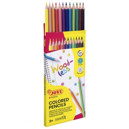 CRAYONS COULEURS JOVI WOODLESS DE 12 REF 734/12