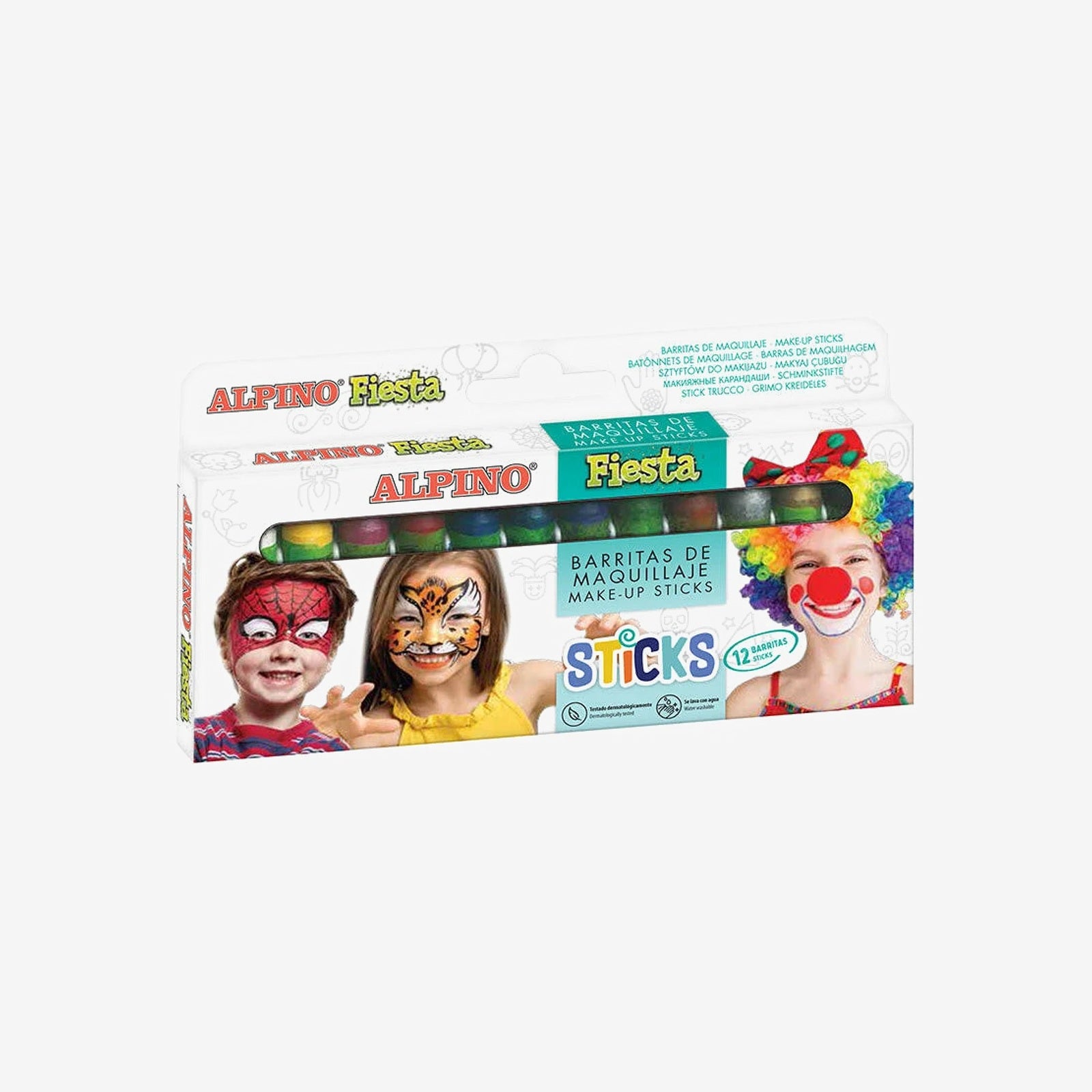 Alpino - Coffret de 12 Crayons de Maquillage Visage Mega Fiesta.