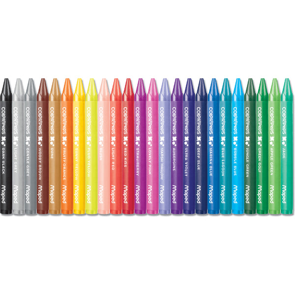 Maped - Crayon de Cire Color'Peps Wax, Étui Carton de 24