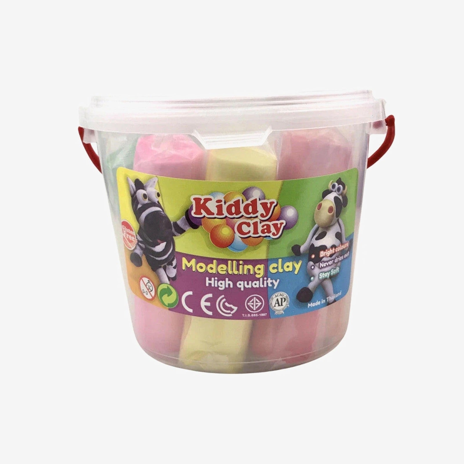 Pot de 8 Pâtes à Modeler 700 gr, Kiddy Clay.
