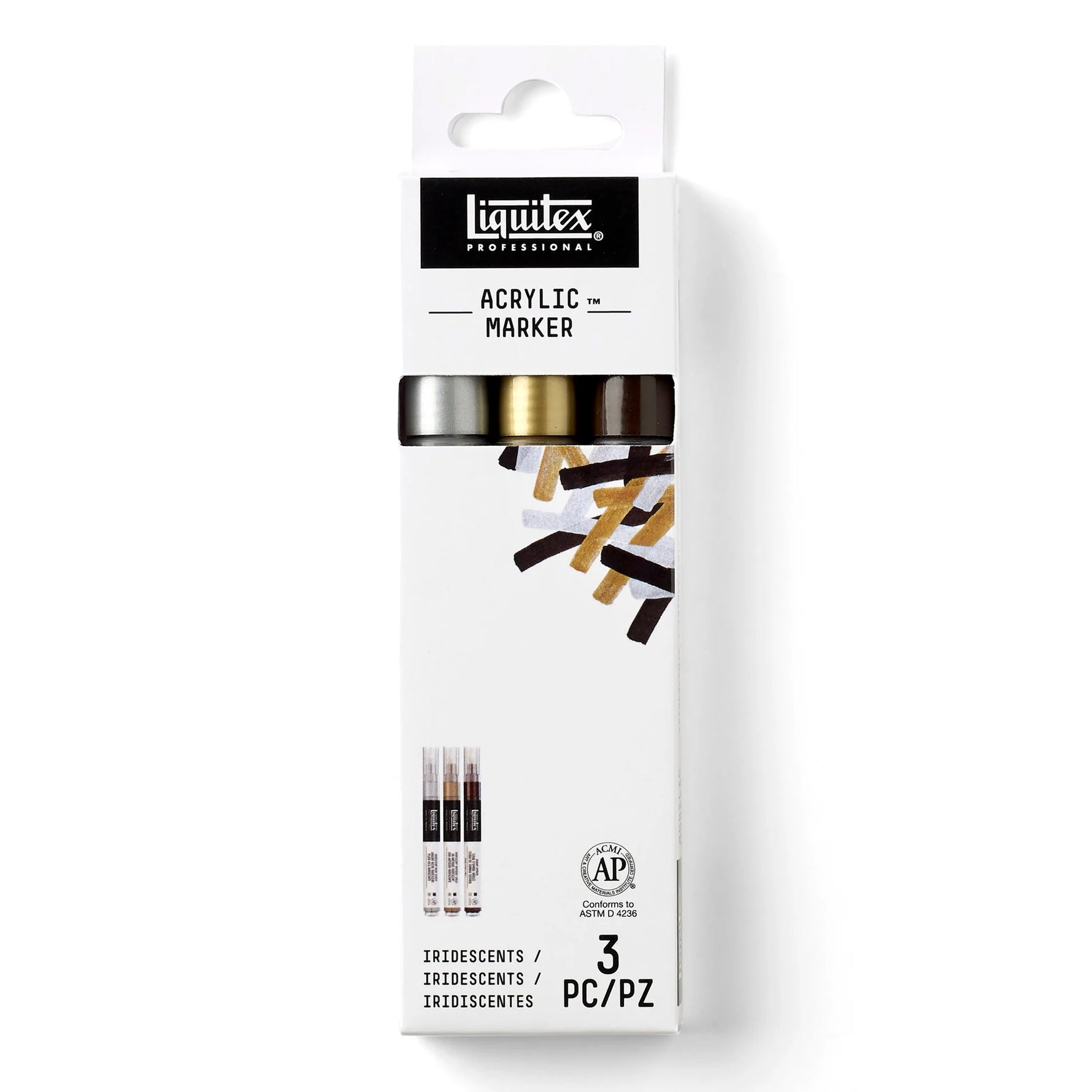 Liquitex Paint Markers 3 x 2mm Iridescents.