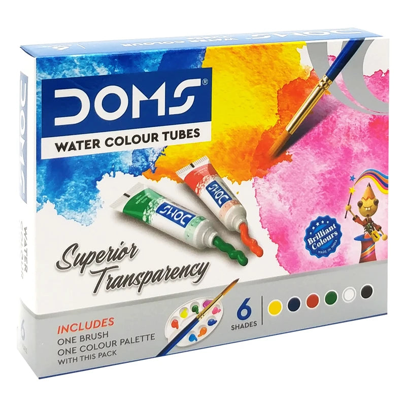 GOUACHE EN TUBE 6 + PALETTE DOMS.