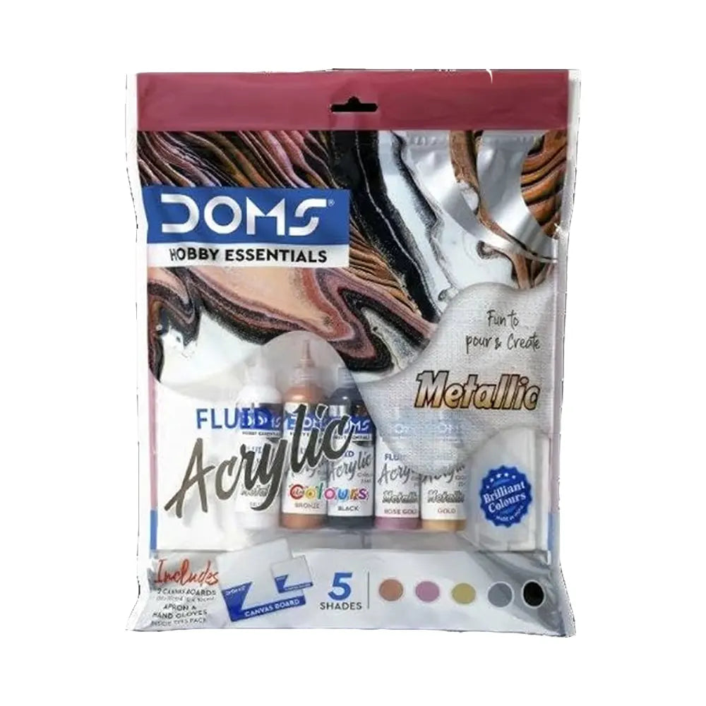 Acrylique Fluide – 5 Couleurs Métalliques.