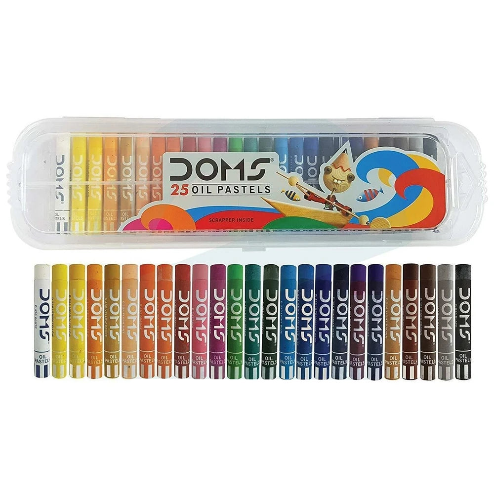 CRAYONS PASTEL A HUILE 50 CLR BOITE PLASTIQUE DOMS.