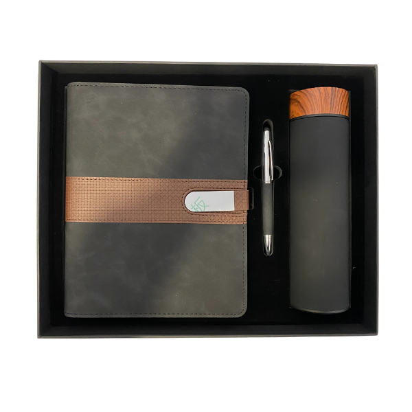 COFFRET VIP NOTEBOOK + STYLO + MUG ISOTHERME