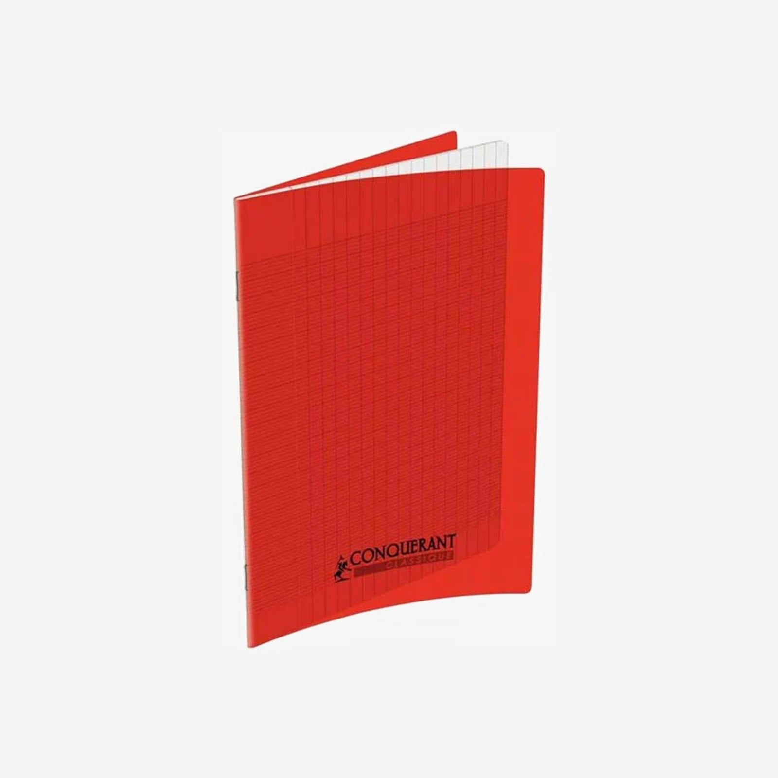 Cahier Conquérant 17x22 cm – 192 Pages Seyès – 70g – Couverture PP Rouge.