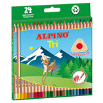 Alpino Tri Boîte de 24 Crayons de Couleur Triangulaires.