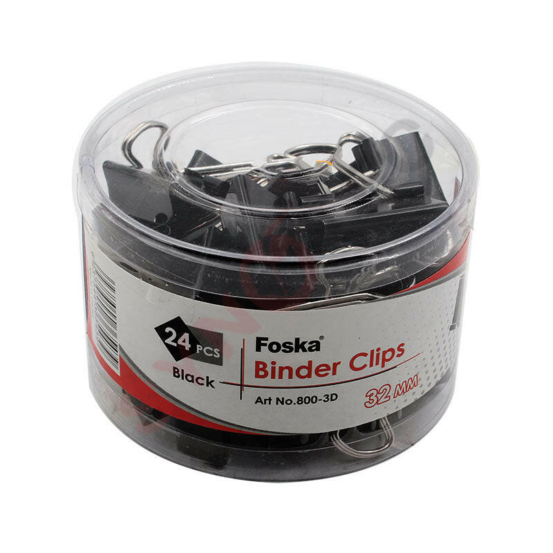 Boite De 24 Pince à Clip Noir Foska 32mm.
