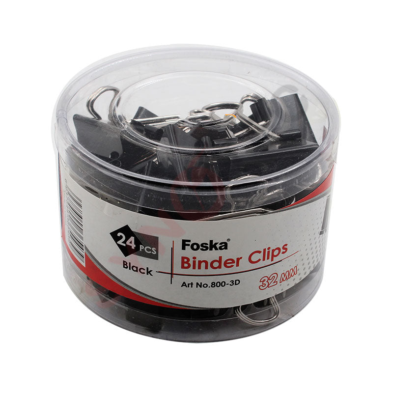 Boite De 24 Pince à Clip Noir Foska 32mm
