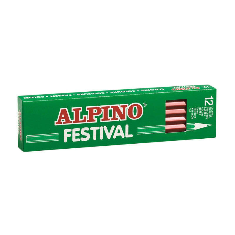 Alpino Festival - Boîte de 12 Crayons de Couleur.