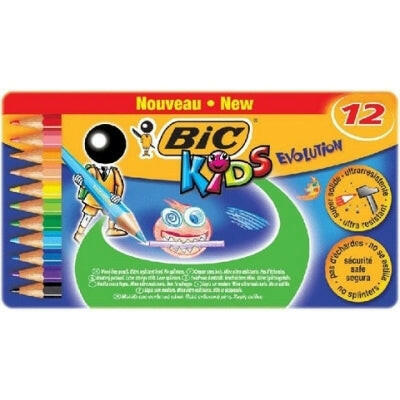 BIC - Boîte de 12 Crayons de Couleur Evolution ECOlution - Bic Kids.