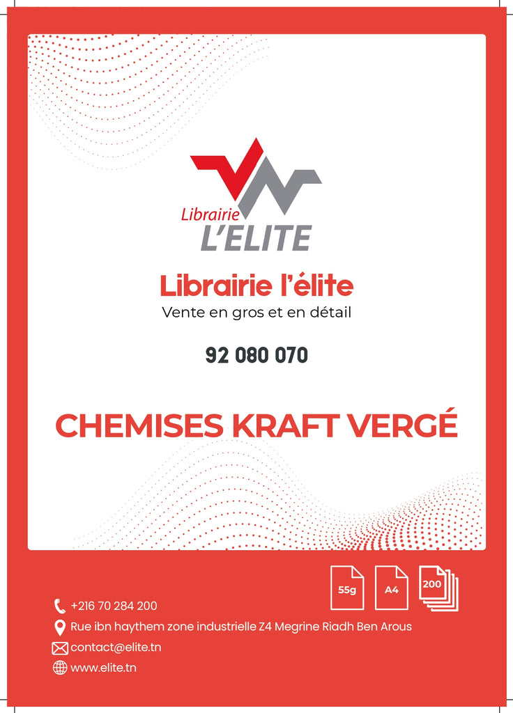 CHEMISE KRAFT VERGE 55G 24*32 LOT DE 200