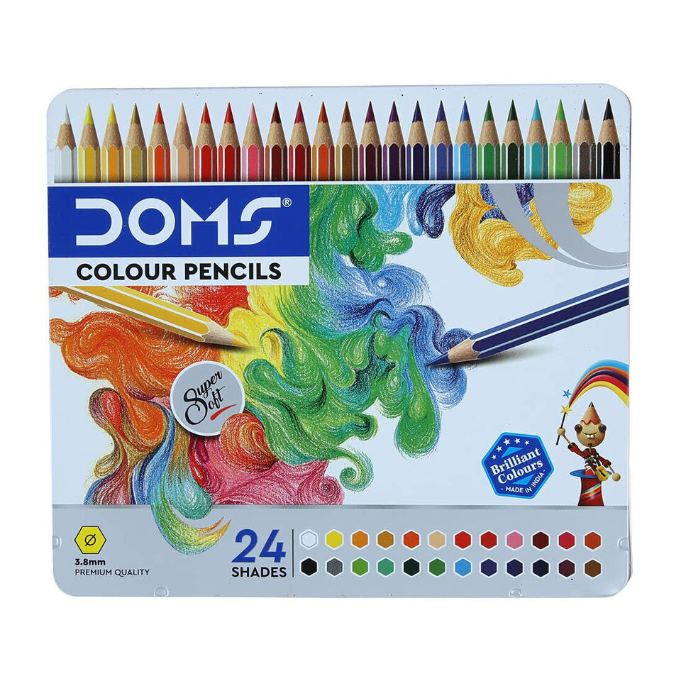 CRAYONS DE COULEURS SUPERSOFT 24/18 BOITE METAL DOMS