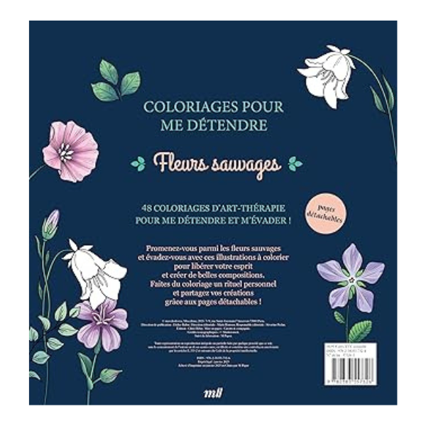 FLEURS SAUVAGES - COLORIAGES POUR ME DETENDRE - 48 COLORIAGES D'ART-T