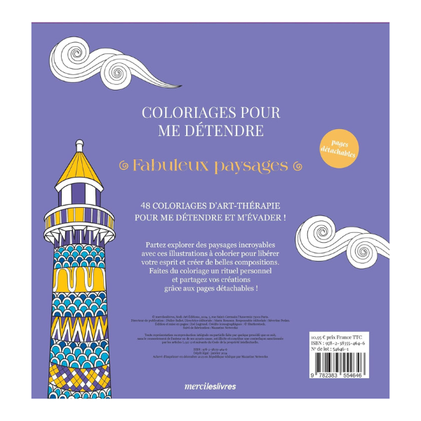 COLORIAGES POUR ME DETENDRE - FABULEUX PAYSAGES - 48 COLORIAGES POUR