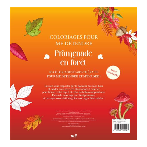 PROMENADE EN FORET - COLORIAGES POUR ME DETENDRE - 48 COLORIAGES D'AR