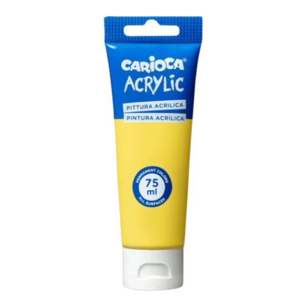ACRYLIQUE TUBE JAUNE 75 ML CARIOCA REF 45244/02