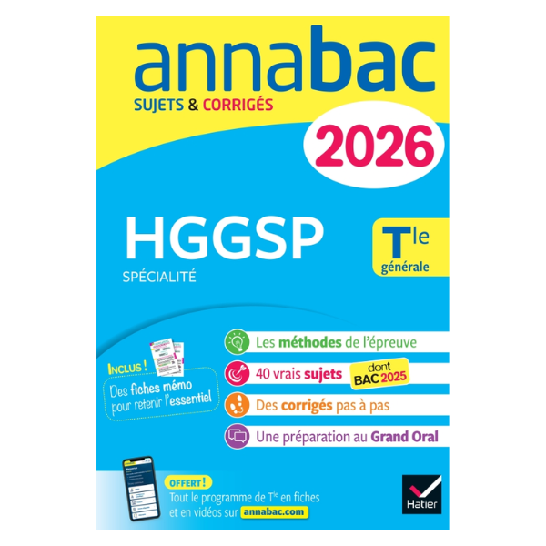 ANNALES DU BAC 2026 ANNABAC HGGSP TLE GENERALE (SPECIALITE)