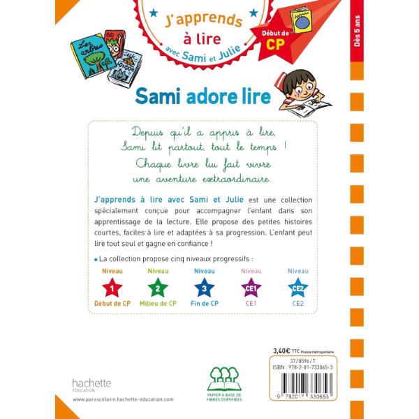 SAMI ET JULIE CP NIVEAU 1 SAMI ADORE LIRE
