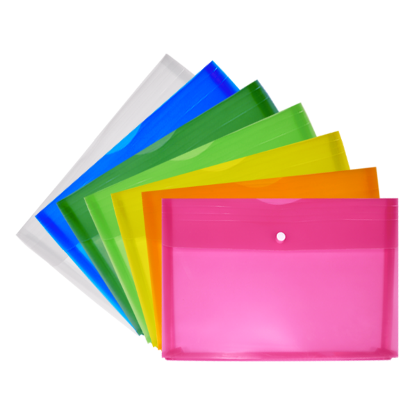 POCHETTE A BOUTON OFFICE PLAST 24*32 JAUNE.