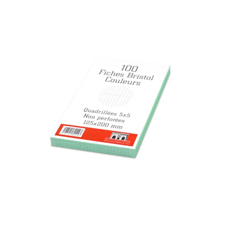 Fiche Bristol 125 x 200 mm PM Paquet de 100 Ribat.